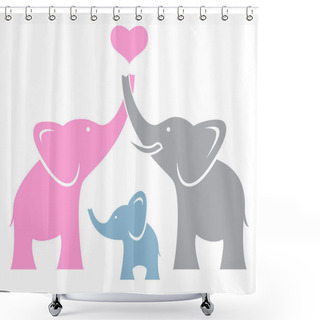 Personality  Elephant Family. Symbol Or Logo  Shower Curtains