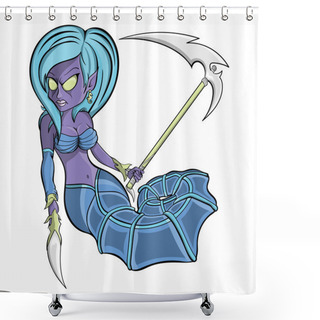 Personality  Zombie Seahorse Mermaid Shower Curtains