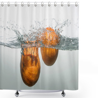 Personality  Fresh Swimming Fruits And Vegetables Shower Curtains