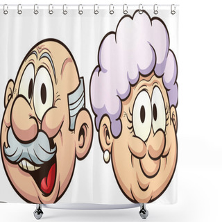 Personality  Cartoon Grandparents Shower Curtains