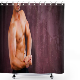 Personality  Strong Muscular Bodybuilder Shower Curtains