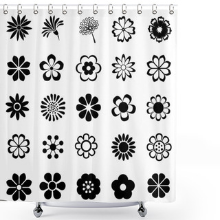Personality  Flower Vector Set Shower Curtains