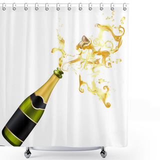 Personality  Illustration Of Explosion Of Champagne Bottle Shower Curtains