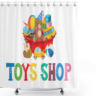 Personality  Logo Design For Kids Toys Shower Curtains