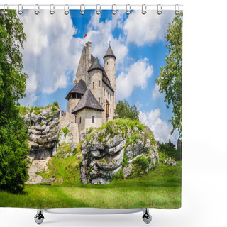 Personality  Rebuilt Old Castle In Bobolice Shower Curtains