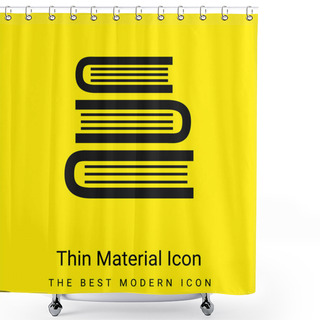 Personality  Books Stack From Top View Minimal Bright Yellow Material Icon Shower Curtains
