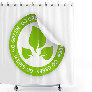 Personality  Vector Go Green Bent Sticker Shower Curtains