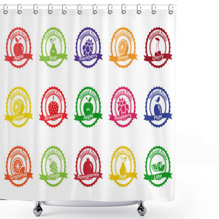 Personality  Vector Collection: Fruit Icons Shower Curtains