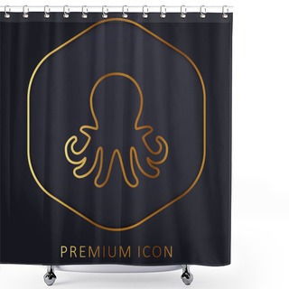 Personality  Aquarium Octopus Golden Line Premium Logo Or Icon Shower Curtains
