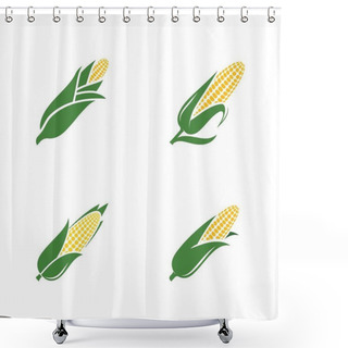Personality  Agriculture Corn Vector Icon Design Template Shower Curtains