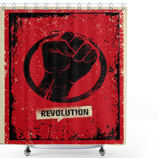 Personality  Revolution Hand Sign Shower Curtains