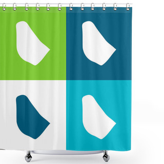 Personality  Barbados Flat Four Color Minimal Icon Set Shower Curtains