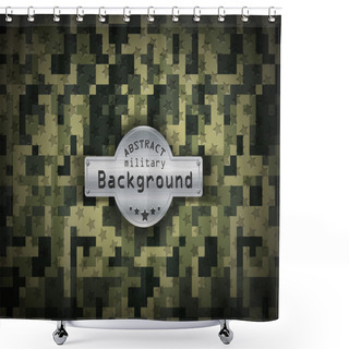 Personality  Camouflage Military Pixel Art Pattern Background. Vector Illustration, EPS10 Shower Curtains