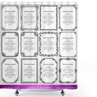 Personality  Vintage Frames And Borders Set Shower Curtains