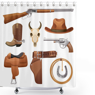 Personality  Cowboy Elements Set Shower Curtains