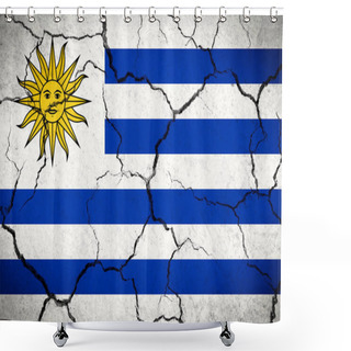 Personality  Uruguay - Cracked Country Flag Shower Curtains