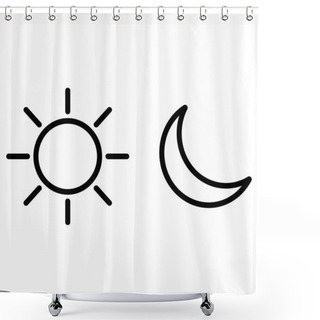 Personality  Sun Moon Icon Illustration Isolated Vector Sign Symbol Shower Curtains