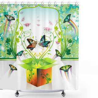 Personality  Love With Butterflies Shower Curtains