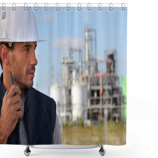 Personality  Construction Site Supervisor Shower Curtains