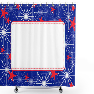 Personality  Fourth Of July Fireworks Frame Shower Curtains