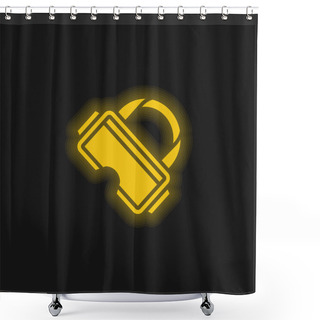Personality  Ar Glasses Yellow Glowing Neon Icon Shower Curtains