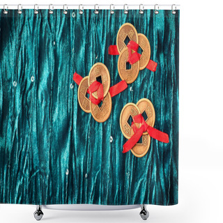 Personality  Chinese Lucky Coins Shower Curtains