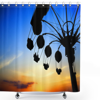 Personality  Amusement Park At Sunset Shower Curtains