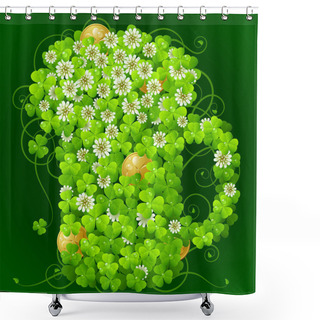 Personality  Clover Glade In The Shape Of Beer Mug Shower Curtains