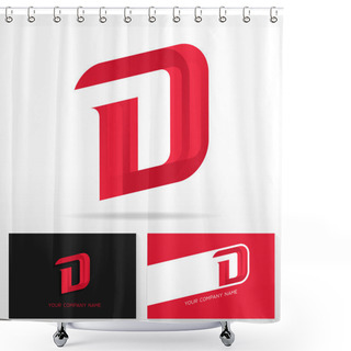 Personality  Letter D Logo Icon Design Shower Curtains