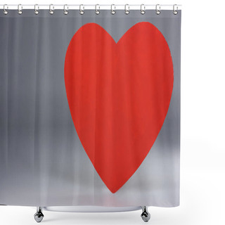 Personality  Simple Red Heart Sign On Grey Shower Curtains
