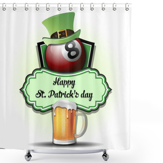 Personality  Happy St. Patricks Day And Billiard Ball Shower Curtains