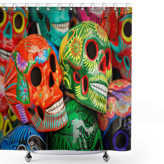 Personality  Decorated Colorful Skulls  Shower Curtains