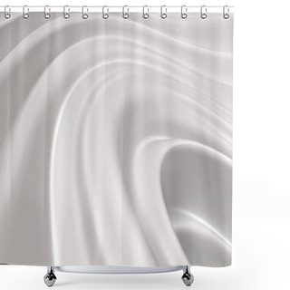 Personality  White Milk Or Yogurt Cream. Abstract Liquid. 3d Rendering Shower Curtains
