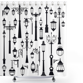 Personality  Streetlight, Outdoor Street And Park Lanterns, Isolated Objects Shower Curtains