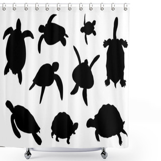 Personality  Turtle Silhouettes Shower Curtains