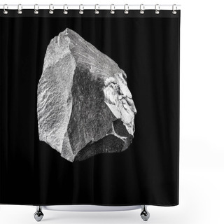 Personality  Silver Ore, Iron For Industrial Use. Stone Isolated On Black Background, Mineral Extraction. Shower Curtains