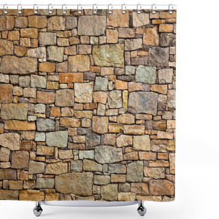 Personality  Background Of Stone Wall Texture Photo Shower Curtains