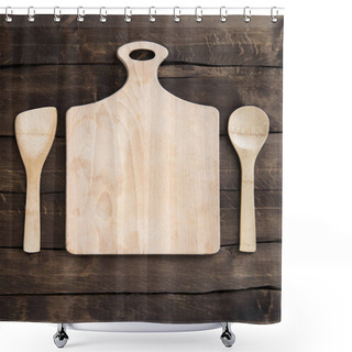 Personality  Chopping Board With Kitchen Utensils Shower Curtains