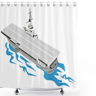 Personality  World War Two Aircraft Carrier Retro Shower Curtains