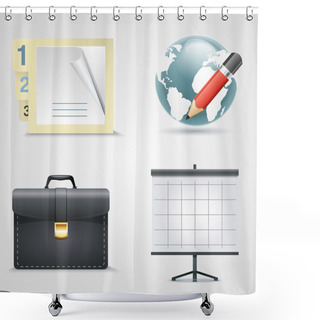 Personality  Vector Set Of Bbusiness Icons. Shower Curtains