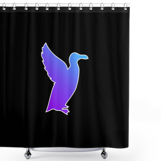 Personality  Bird Auk Shape Blue Gradient Vector Icon Shower Curtains