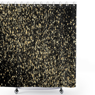 Personality  Gold Confetti Shower On Black. Golden Sequins, Falling Down Xmas Stars. VIP Gold, Silver Glitter Winter Confetti. Elegant New Year Christmas Celebration Background. Golden Sequins, Falling Stars Shower Curtains