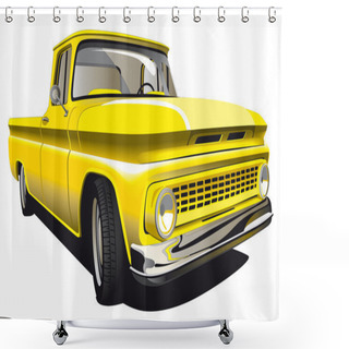 Personality  Yellow Pickup Shower Curtains