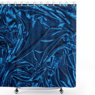 Personality  Top View Of Background Of Blue Velour Fabric  Shower Curtains