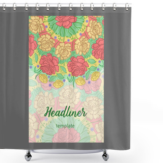 Personality  Vintage Cards With Floral Mandala Pattern And Ornaments. Vector Flyer Oriental Design Layout Template. Islam, Arabic, Indian, Mexican Ottoman Motifs. Shower Curtains