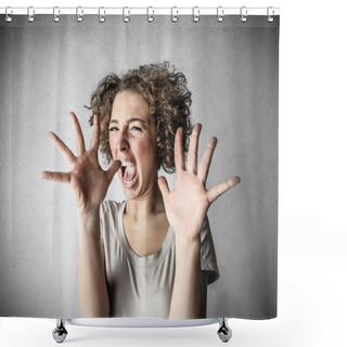 Personality  Scared Woman Shower Curtains
