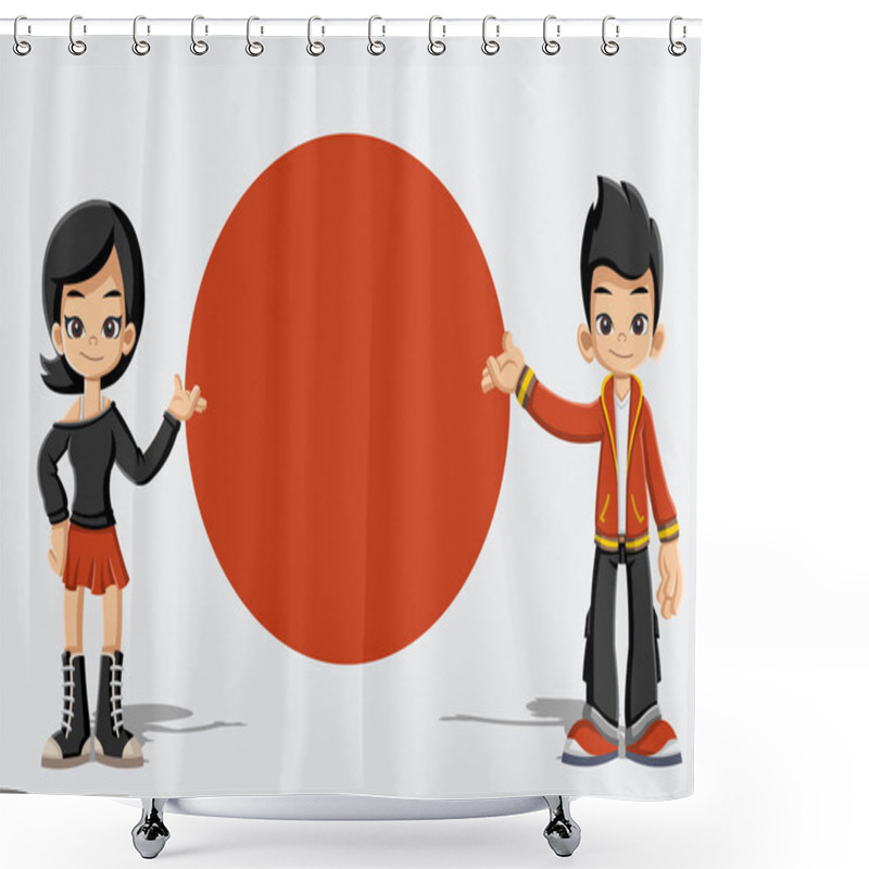 Personality  Cartoon Japanese Kids. Shower Curtains
