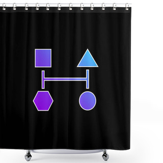 Personality  Block Scheme Of Four Basic Geometric Black Shapes Blue Gradient Vector Icon Shower Curtains
