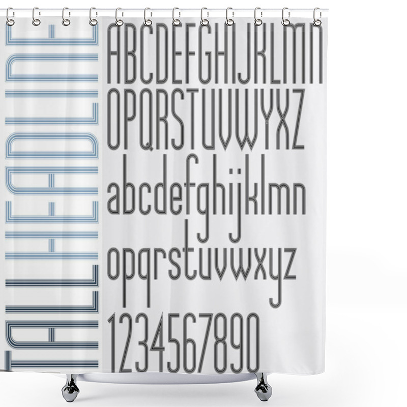 Personality  Retro tall headline condensed font shower curtains