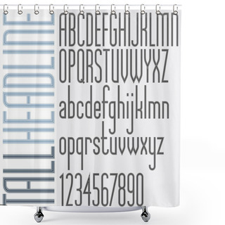 Personality  Retro Tall Headline Condensed Font Shower Curtains